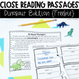 Close Reading Passages | Dinosaurs Theme | Comprehension