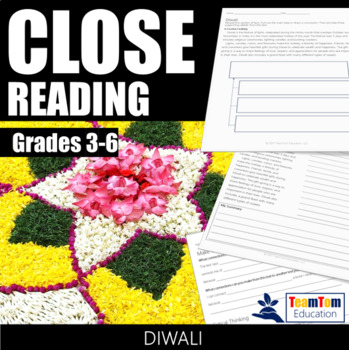 Preview of Close Reading Passages: Diwali (Grades 3-6)