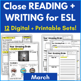 Close Reading Passages | ESL Reading | ESL Writing | ESL V