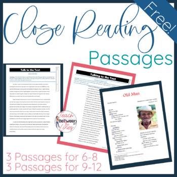 Preview of Close Reading Passages - Freebie!