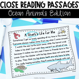 Close Reading Passages | Ocean Animals Theme | Comprehension