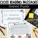 Close Reading Passages Seasonal Bundle | Comprehension