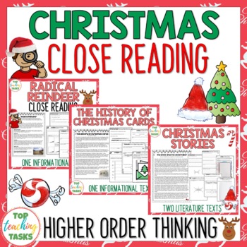 Preview of Christmas Reading Comprehension Passages with Text Dependent Questions Bundle