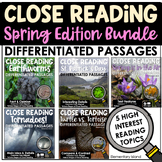 Close Reading Passages and Questions for Spring Bundle