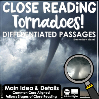 Preview of Close Reading Passages and Questions for Tornadoes! Main Idea and Details