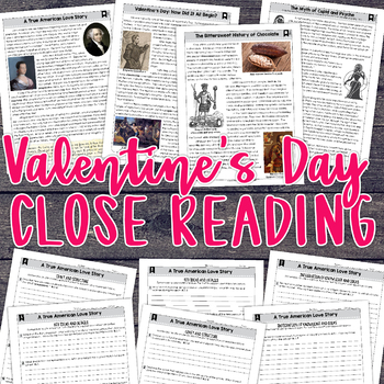 Preview of Close Reading Passages for Valentine's Day [Grades 4-8]