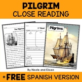 Pilgrim Close Reading Comprehension Passage Activities + F