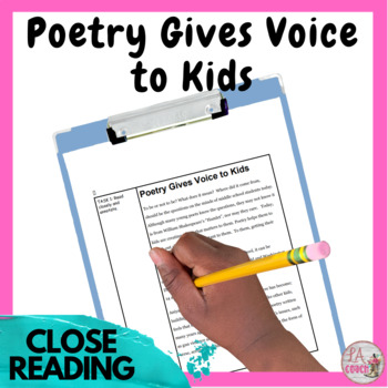 Preview of Close Reading Poetry Gives Voice to Kids PRINTABLE