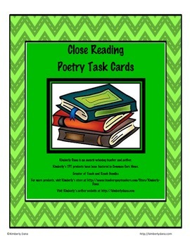 Preview of Close Reading Poetry Task Cards