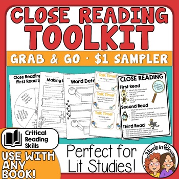 Preview of Close Reading Comprehension Sampler for Informational Text Graphic Organizers +