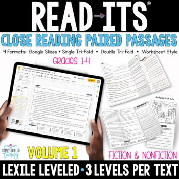 Preview of Close Reading Read-Its® {LEXILE Leveled} Distance Learning | Volume 1