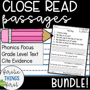 Preview of Close Reading/ Reading Comprehension Bundle- First Grade