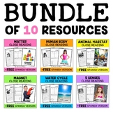 Science Close Reading Passages Bundle + FREE Spanish