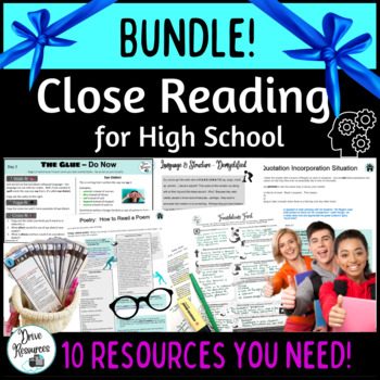 Preview of Close Reading - Skills Strategies & Literary Analysis - High School BUNDLE