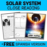 Solar System Close Reading Comprehension Passage Activitie