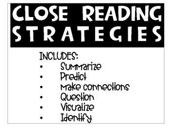 Close Reading Strategies Posters by Greer to Teach | TpT