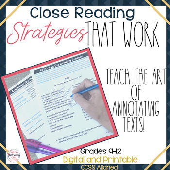 Preview of Close Reading Strategies and Text Annotations Unit