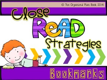 Preview of Close Reading Strategy Bookmarks