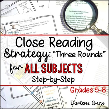 Preview of Close Reading Strategy for ELA, Social Studies, Science, and More