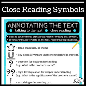 Preview of Close Reading Symbols for Annotating Text