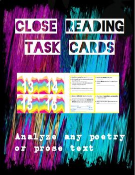 Preview of Close Reading Task Cards