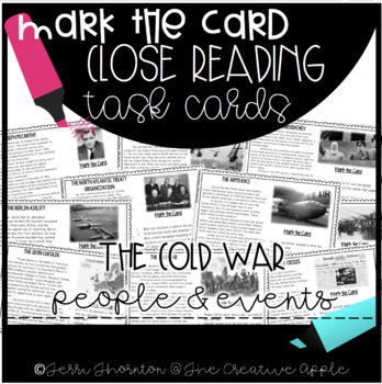 Preview of Close Reading Task Cards: The Cold War