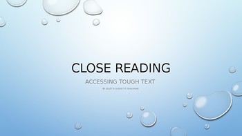 Preview of Close Reading Teaching Powerpoint