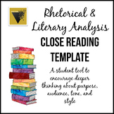 Close Reading Template for Rhetorical and Literary Analysis