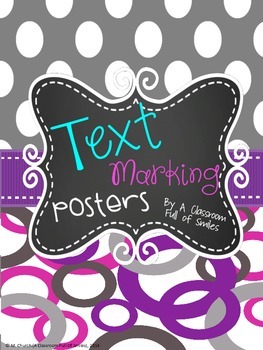 Preview of Close Reading Text Marking Posters