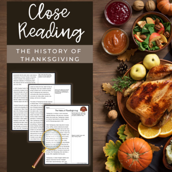 Preview of Close Reading | The History of Thanksgiving