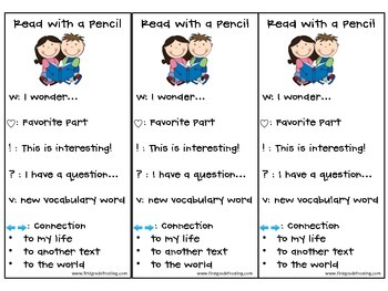 Preview of Close Reading Think Mark Bookmark Read with a Pencil