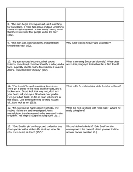 Close Reading - To Kill A Mockingbird - Graphic Organizer | TpT