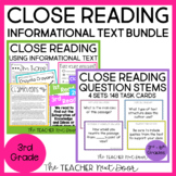 Close Reading Informational Text Bundle for 3rd Grade | Cl