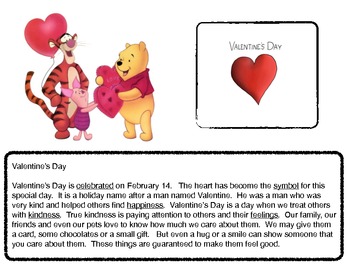 Preview of Close Reading ~ Valentine's Day: Expository Text Response and Understanding