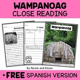 Wampanoag Close Reading Comprehension Passage Activities +