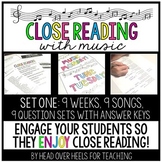 Close Reading With Music-Engage Your Readers! Vol. 1-Set One | Distance Learning