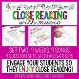 Close Reading With Music-Engage Your Readers! Vol. 1, Set 