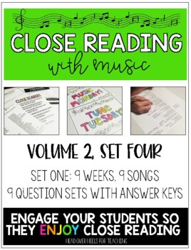 Preview of Close Reading With Music-Engage Your Readers! Vol. 2, Set 4 | Distance Learning