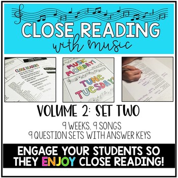 Preview of Close Reading With Music-Engage Your Readers!-Vol. 2, Set Two-Distance Learning