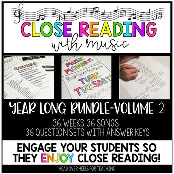 Preview of Close Reading With Music-Engage Your Readers-Volume 2 Bundle | Distance Learning
