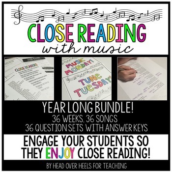 Preview of Close Reading With Music-Engage Your Readers-Volume 1 Bundle | Distance Learning