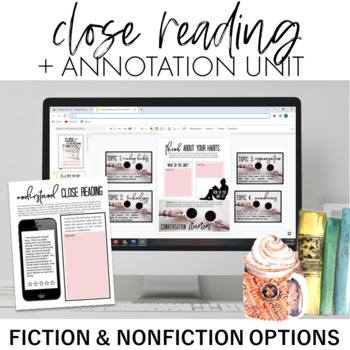 Preview of Close Reading and Annotation Mini-Unit