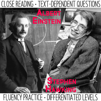 Preview of Close Reading and Fluency Practice  Albert Einstein & Stephen Hawking