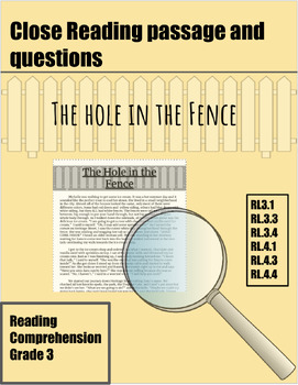 Preview of Close Reading comprehension passage and questions