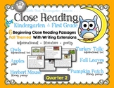 Close Reading for Kindergarten & First Grade: Quarter 2 Fa