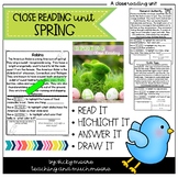 Reading Comprehension | Close Reading spring themed