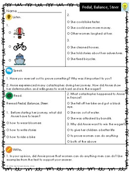 Preview of Close Reading with Authentic Text-Pedal, Balance, Steer