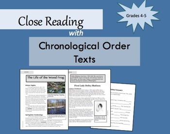 Preview of Close Reading with Chronological Order Texts: Grades 4-5