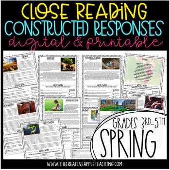 Preview of Close Reading with Constructed Response Spring Passages