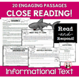 Close Reading with Questions Informational Text Activity